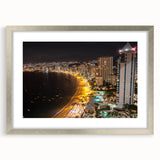Textured abstract art print of Acapulco scenery in silver frame, ideal for bedroom wall decor.