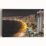 Black and white stretched canvas of Acapulco scenery, ideal for kitchen wall art.