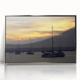 Mid-century modernist art depicting Baja California scenery in muted earth tones on a framed acrylic print.