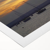 Art deco poster featuring a stylized Baja California landscape on rolled canvas, suitable for dining room decor.