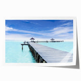 Extra large rolled print of Cancun scenery with vibrant floral elements, ideal for art wall dining room or classy bathroom.