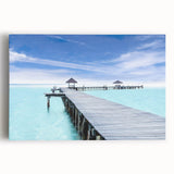 Black and white stretched canvas of Cancun scenery, ideal for kitchen wall art.