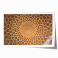 Extra large rolled print of a Middle Eastern scenery with prominent floral motifs in earth tones.