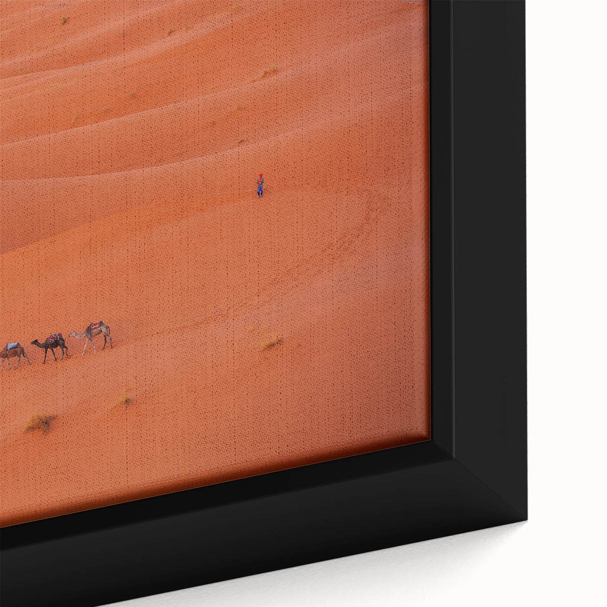 Extra large framed canvas depicting a textured, colorful Middle Eastern scene, ideal for living room decor.