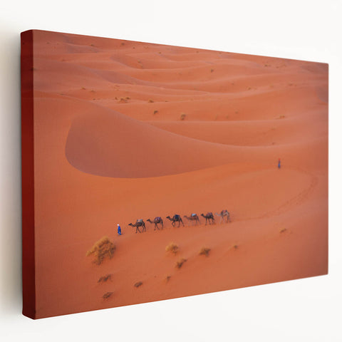 Large canvas print depicting a Middle Eastern cityscape in earthy beige and brown tones, suitable for kitchen wall art.