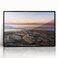 Large abstract wall art of the Dead Sea in muted blue and gray tones, framed acrylic, ideal for modern art wall decor.