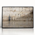 Large abstract wall art depicting Jerusalem skyline in muted earth tones on a framed acrylic print.