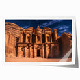 Extra large rolled print of a Jordanian landscape with vibrant, earthy tones, ideal for dining room decor.
