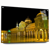 Acrylic glass print of a Syrian landscape in muted earth tones, suitable for bedroom or dining room decor.