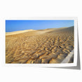 Middle Eastern scenery on rolled print with muted earth tones and floral elements, suitable for dining room or bathroom.