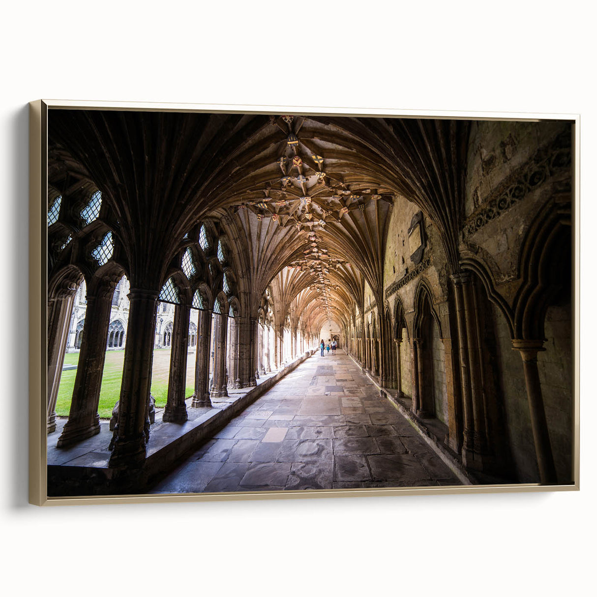 Framed canvas featuring a vintage-style landscape of Canterbury, New Zealand in muted earth tones.
