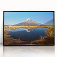 Large abstract wall art depicting Taranaki, New Zealand in muted earth tones on a framed acrylic.