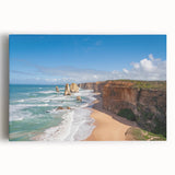 Large black and white stretched canvas featuring an oceanic scenery, ideal for kitchen wall art.