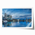 Extra large rolled canvas print featuring a floral landscape of Buenos Aires in muted green and pink tones.