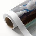 Art Deco poster of a Bolivian landscape in pastel shades on rolled canvas, ideal for nursery wall art.