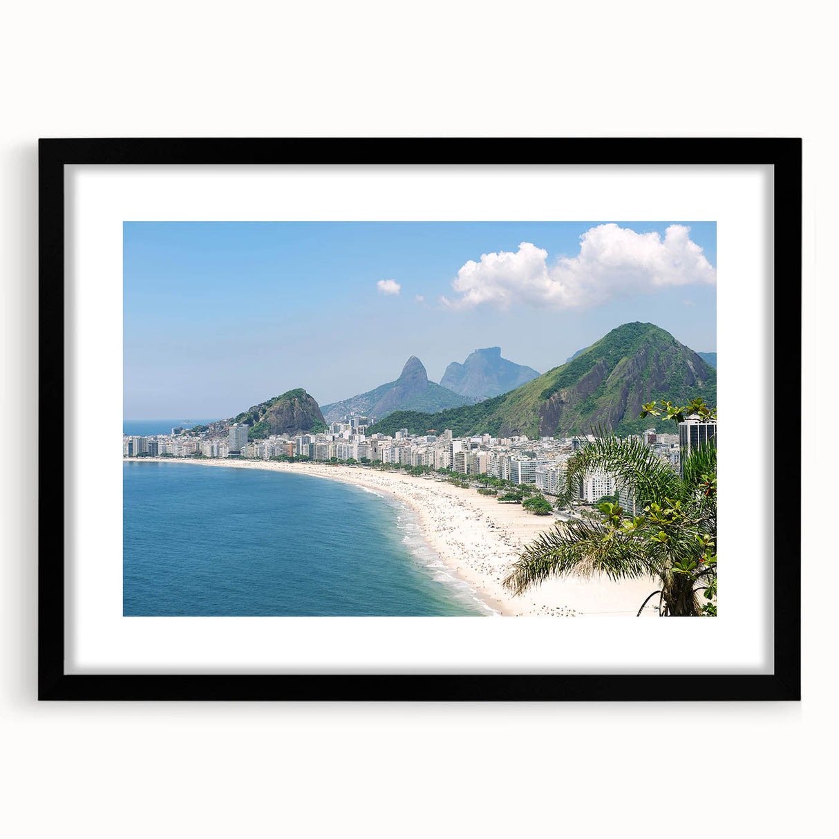 Extra large abstract art print featuring a vibrant, colorful depiction of a Brazilian landscape on a textured canvas.