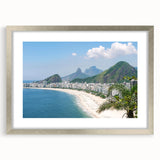 Textured abstract art print of a Brazilian landscape in muted earth tones, framed in silver, ideal for bedroom art.
