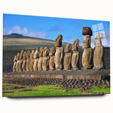 Large abstract wall art of a Chilean landscape on acrylic, featuring muted earth tones.