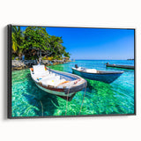 Black and white landscape painting of Colombian scenery on framed canvas, suitable for bedroom wall decor.