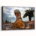 Black and white landscape art of Galapagos, framed canvas, ideal for bedroom wall decor.