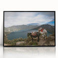 Large abstract wall art depicting a South American landscape in muted earth tones on a framed acrylic.