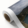 Art deco poster of an Ecuadorian landscape in pastel shades on rolled canvas, ideal for nursery wall art.