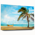 Acrylic print of a large abstract depiction of South American scenery in earthy tones.