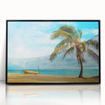 Large abstract wall art depicting a stylized South American landscape in muted earth tones on a framed acrylic.
