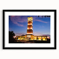 Abstract art print of a colorful, textured Alabama scenery on a large black-framed canvas, ideal for living room decor.