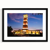 Abstract art print of a colorful, textured Alabama scenery on a large black-framed canvas, ideal for living room decor.