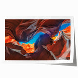 Antelope Canyon landscape on rolled print, highlighting warm earth tones, ideal for art wall dining room.