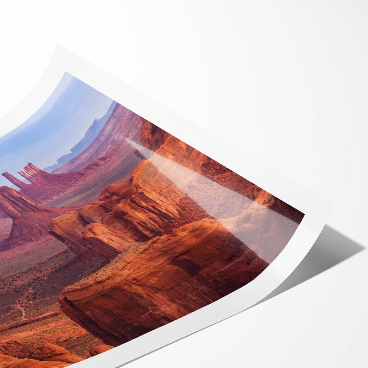 Extra large rolled print of the Grand Canyon in natural hues, suitable for large living room wall art.
