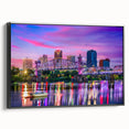 Black and white wall art featuring a vintage-style Arkansas landscape on framed canvas, ideal for bedroom decor.
