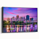 Black and white wall art featuring a vintage-style Arkansas landscape on framed canvas, ideal for bedroom decor.