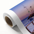 Art deco poster of Catalina Island with vibrant blue and green tones on rolled canvas, ideal for nursery wall art.