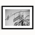 Abstract art print featuring textured, colorful depiction of Hollywood, California skyline on a large framed canvas.