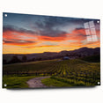 Acrylic print of the Napa Valley landscape in soft earth tones, ideal for dining room decor.
