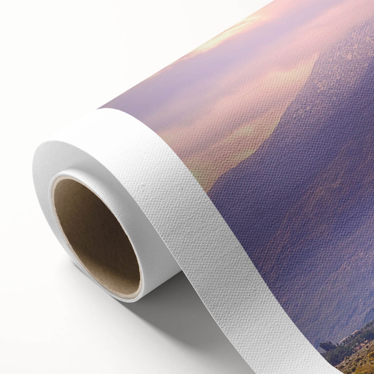Art Deco poster of Palm Springs scenery in pastel shades on rolled canvas, ideal for nursery wall art.