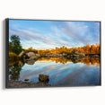 Black and white framed canvas of Sacramento landscape, ideal for bedroom wall art with vintage poster style.