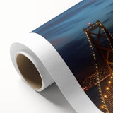 Art Deco style poster of San Francisco skyline in pastel shades on rolled canvas, ideal for nursery wall art.