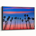 Black and white framed canvas of Santa Barbara landscape, ideal for bedroom wall art with a vintage poster style.