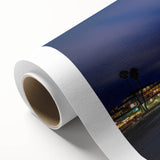 Art deco style poster of Santa Cruz, featuring pastel shades on rolled canvas, ideal for nursery wall art.
