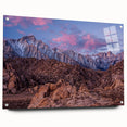 Acrylic print of Sierra Nevada scenery, featuring muted earth tones, ideal for bedroom or dining room decor.