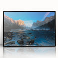 Large abstract wall art depicting Yosemite scenery in muted earth tones on a framed acrylic.