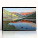 Large abstract wall art of Vail, Colorado in muted earth tones on a framed acrylic, suitable for modern art wall decor.