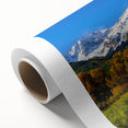 Art deco poster of Aspen, Colorado scenery in pastel shades on rolled canvas, ideal for nursery wall art.