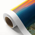 Art deco poster of Colorado Springs landscape in pastel shades on rolled canvas, ideal for nursery wall art.