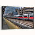 Black and white framed canvas depicting a vintage Connecticut landscape, ideal for bedroom wall art.