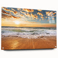 Acrylic print of Fort Lauderdale skyline in muted blue and gray tones, suitable for dining room decor.