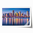 Rolled print of Miami scenery with vibrant oceanic and city hues, ideal for art wall dining room.